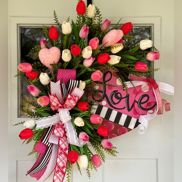 Other - SOLD LOCALLY Love Valentine’s Day Wreath